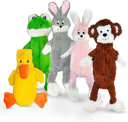 FGA MARKETPLACE Flat NO Stuffing NO Squeak Plush Dog Toys, Funny Style Will Entertain Your Dog for Hours, Recommended for Small and Medium Dog 21 INCH Long(Bundle 2)