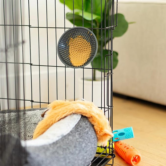 Messy Mutts Therapeutic Crate Lick Plate | 6" Lick Plate for Kennels | Easy Kennel Attachment for Crate-time Enrichment | Interactive Licking Plate