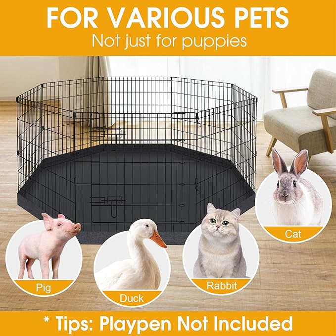 Dog Pen Pet Playpen Dog Fence Bottom Pad Indoor Foldable Metal Wire Exercise Puppy Play Yard Pet Enclosure Pad Outdoor (Only Bottom Pad, Playpen Not Included)
