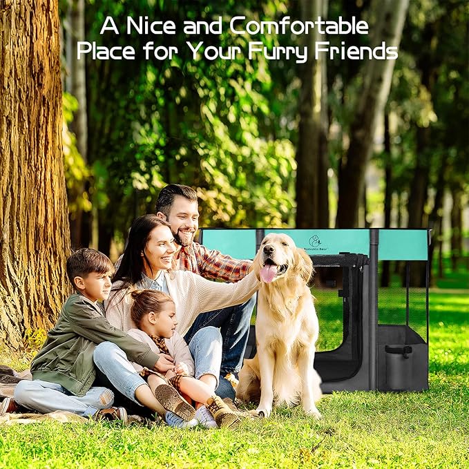 Dog Playpen,Pet Playpen,Foldable Puppy Cat Playpen,Portable Exercise Kennel Tent Crate,Water-Resistant Breathable Shade Cover, Indoor Outdoor Travel Camping Use for Small Animals with Carrying Case(S)