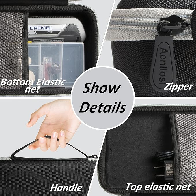 Aenllosi Hard Carrying Case Compatible With Dremel Lite 7760 N/10 4V Li-Ion Cordless Rotary Tool