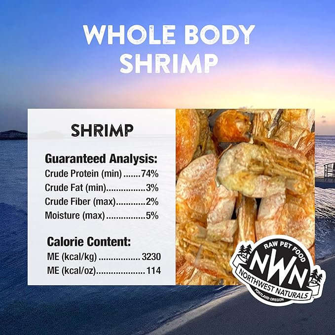 Northwest Naturals Raw Rewards Freeze-Dried Shrimp Treats for Dogs and Cats - Bite-Sized Pieces - Healthy, 1 Ingredient, Human Grade Pet Food, All Natural - 1 Oz (Pack of 3)
