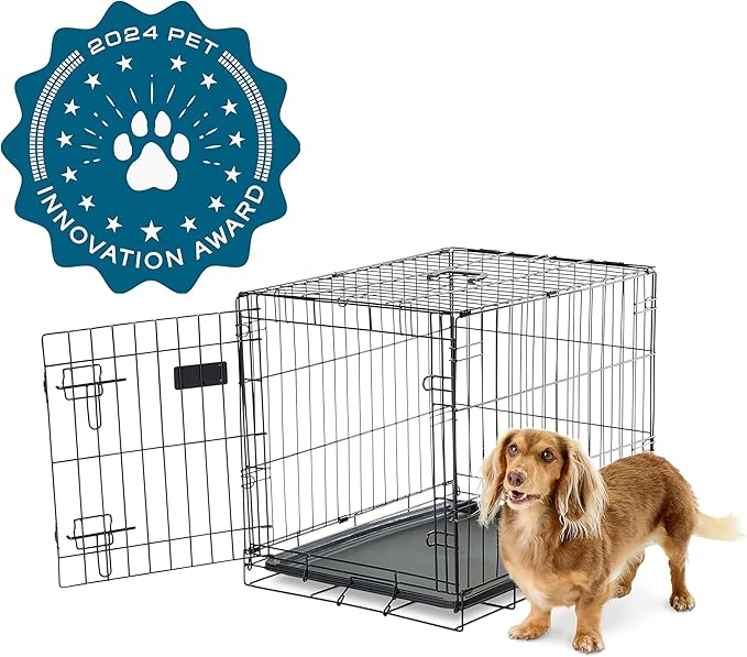 Carlson Pet Products SECURE AND FOLDABLE Single Door Metal Dog Crate, Small, 24.0"L x 18.0"W x 19.0"H