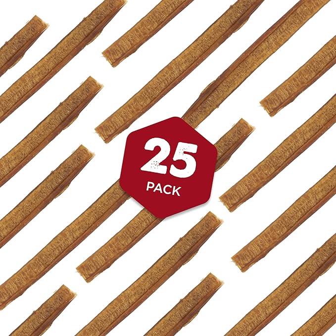 Best Bully Sticks 6 Inch All-Natural Bully Sticks for Dogs - 6” Easily Digestible, 100% Grass-Fed Beef, Grain and Rawhide Free | 25 Pack