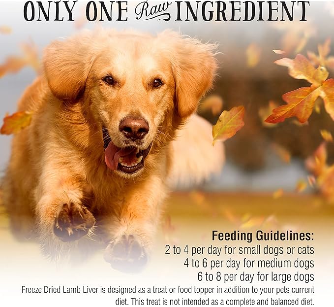 Northwest Naturals Raw Rewards Freeze-Dried Lamb Liver Treats for Dogs and Cats - Bite-Sized Pieces - Healthy, 1 Ingredient, Human Grade Pet Food, All Natural - 3 Oz