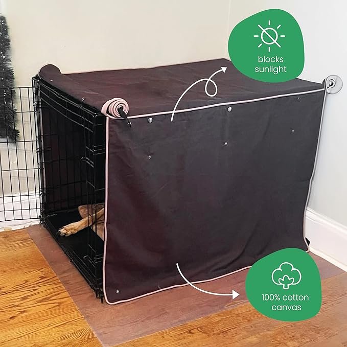 Molly Mutt Landslide Dog Crate Cover, 100% Cotton Canvas Cover with 2 Roll-Up Panels, Ideal for Dog or Cat Crate, Durable, Washable, and Free of Harmful Chemicals, 30" x 21" x 24"