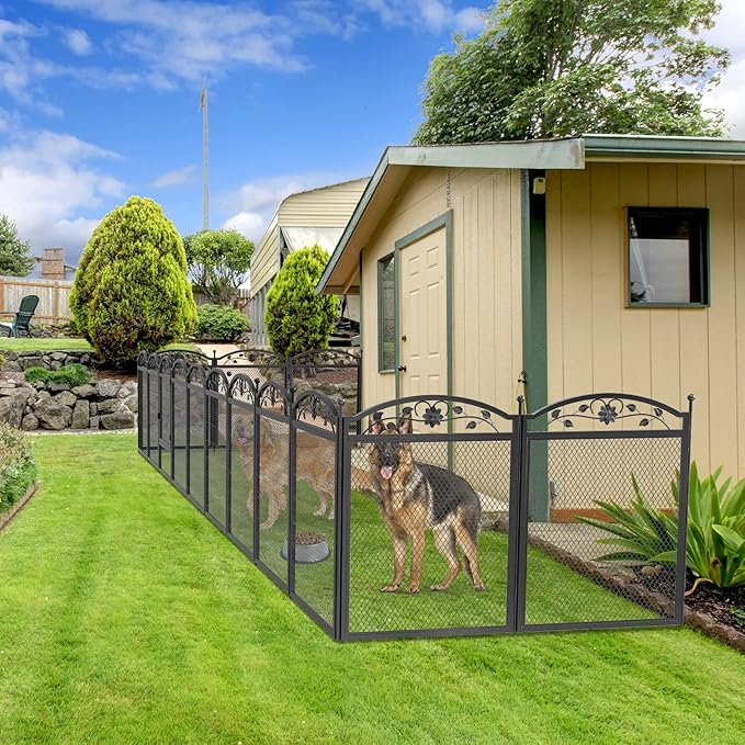 BingoPaw Dog Whelping Box Fence: Pet Indoor Metal Playpen Crate with Waterproof whelping pad - Heavy Duty Puppy Outdoor Exercise Play Pen with Door Portable Doggy Fencing Kennel for Camping Yard