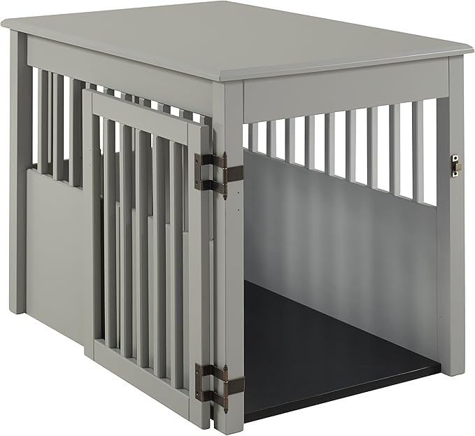 BarkWood Large Pet Crate End Table - Grey Finish