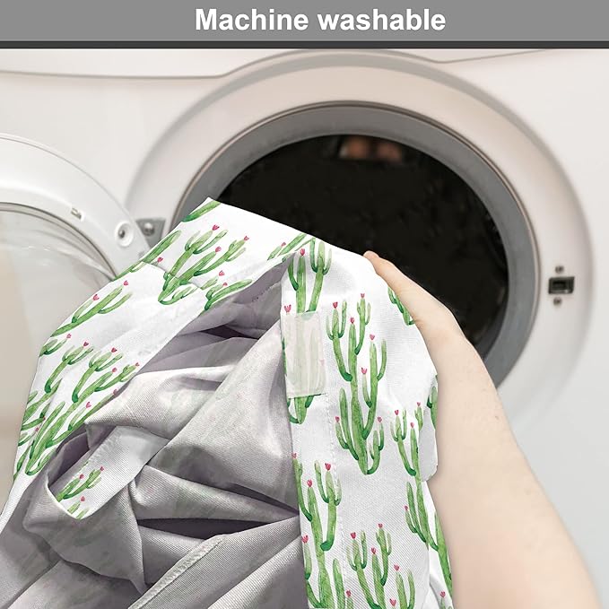 Ambesonne Watercolor Flowers Dog Crate Cover, Cactus Plants Exotic Climate Botanical Branches Mother Nature, Easy to Use Pet Kennel Cover for Medium Large Dogs, 48 Inch, Fern Green