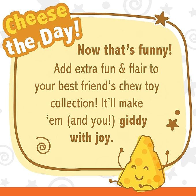 Nylabone Power Chew Cheese Bone Dog Chew Toy, Cute Dog Toys for Aggressive Chewers, Cheese Flavor, X-Large/Souper (1 Count)