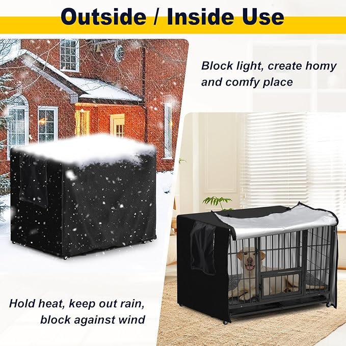 DEROFIT Dog Crate Cover for 43 Inches Wire Cage, 43L x 29W x 30H inch Heavy Duty Lattice Pet Kennel Covers for Medium Metal Crate, Heavy Duty Oxford Fabric, Machine Wash