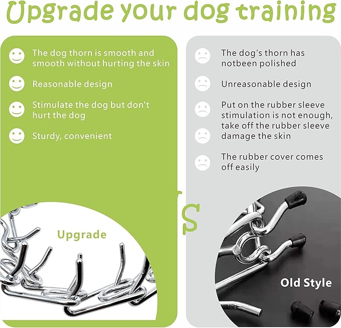 Silver Prong Pinch Dog Collar, No Pull Dog Collar Adjustable Quick Release Dog Training Collar with Quick Release Buckle for Small Medium Large Dogs (Silver, M)