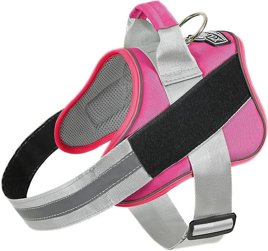 Bolux Dog Harness, No-Pull Reflective Dog Vest, Breathable Adjustable Pet Harness with Handle for Outdoor Walking - No More Pulling, Tugging or Choking (Fuchsia, Small (Pack of 1))
