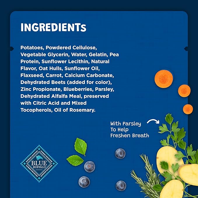 Blue Buffalo Dental Bones Regular Natural Dental Chew Dog Treats Bag, 12oz. Bag