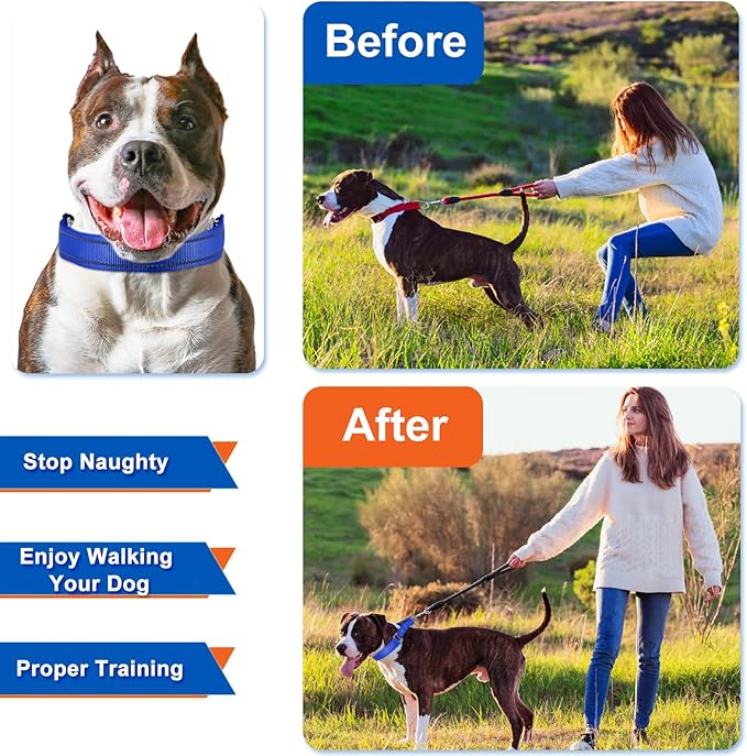 Supet Dog Prong Collar, Dog Choke Collar Adjustable Dog Pinch Collar with Quick Release Buckle/Nylon Cover for Small Medium Large Dogs
