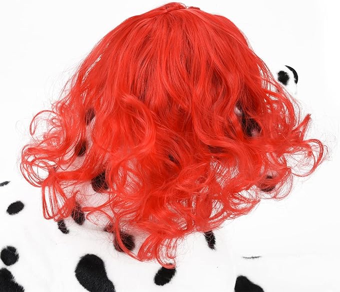 Funny Dog Cat Cosplay Wig for Halloween, Christmas, Parties, Festivals - Pet Wigs for Small, Medium and Large Dogs (Wine Red)