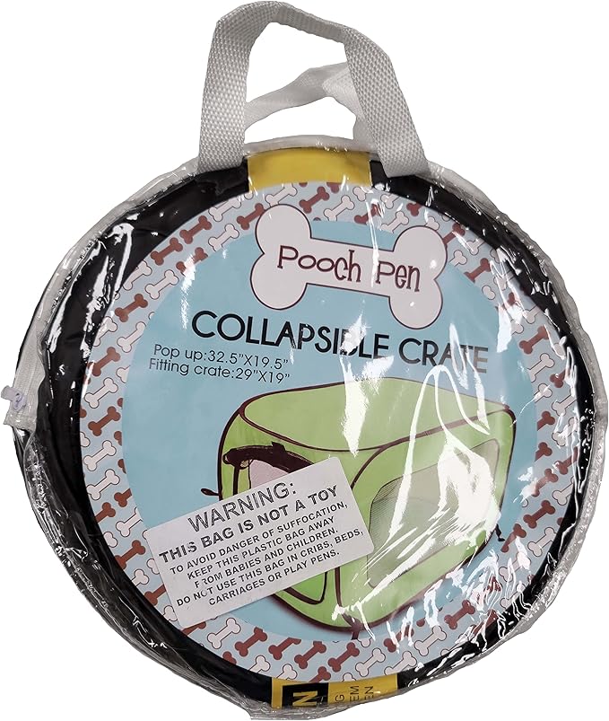 Beatrice Home Fashions Portable, Collapsible, Pop Up Kennel Travel Cat and Dog Crate, 32.5" L x 19.5" W x 19.5" H, Blue