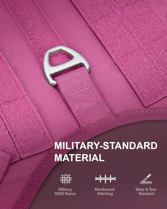 FAYOGOO Tactical Dog Harness for Large Medium Dog - Mesh Breathable Dog Harness Escape Proof with Handle - No Pull Military Service Dog Vest with Removable Patches for Walking,Training,Hiking