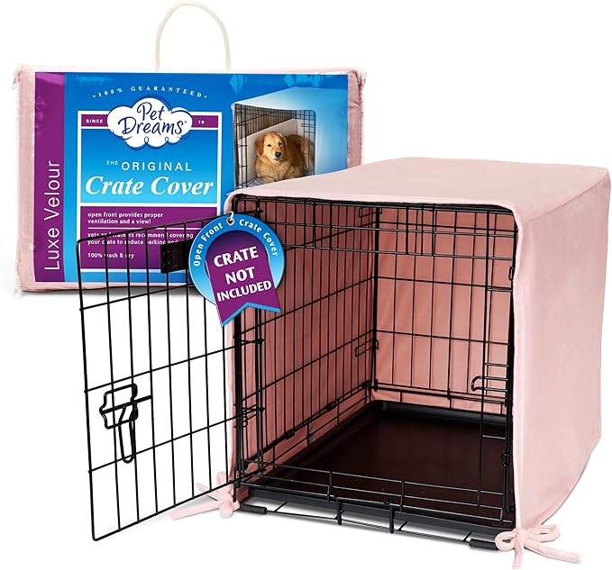 Pet Dreams Dog Crate Cover, Breathable, Dog Kennel Cover, Single Door, Dog Cage Covers for Dog Crates, Fabric Dog Crate Covers (Fits iCrates 18, 24, 30, 36, 42, 48 inches)
