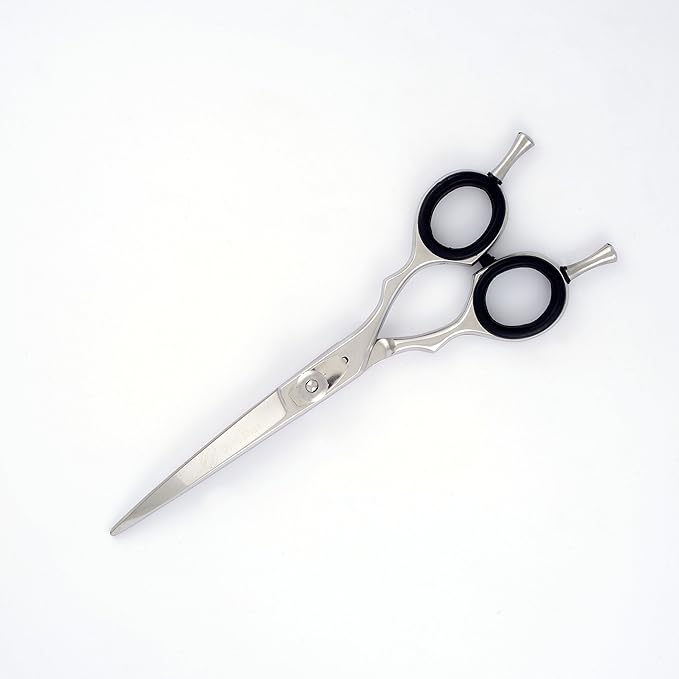 6" Downward Curved, Professional Pet Grooming Scissors, Two Finger Rests