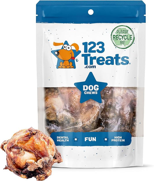 Meaty Dog Bones, 100% Natural Knee Cap Beef Bone Dog Treats, No Additives, Made from Premium USA Grass Fed Beef, Tasty Long Lasting Chews for Dogs, Improve Oral Health, Pack of 3