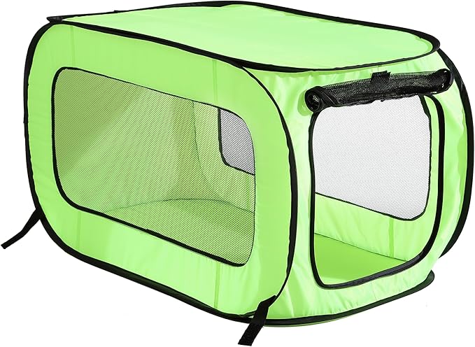 Beatrice Home Fashions Portable, Collapsible, Pop Up Kennel Travel Cat and Dog Crate, 36" L x 22" W x 22" H, Green