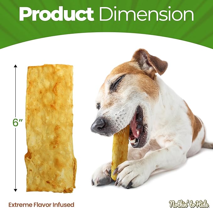 Fieldcrest Farms Nothin to Hide Flip Chips Dog Chews - Natural Rawhide Alternative Treats for Dogs, Collagen Based Snack for Moderate Chewers Up to 35lbs, Chicken Flavor - 2 Packs (16 Chips)