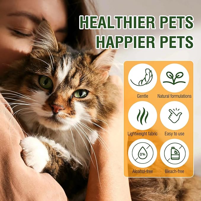 Pet Wipes for Dogs & Cats, Dog Grooming Wipes for Eyes, Paws, Ears,Chin, Unscented Soft pet Wipes 200PCS