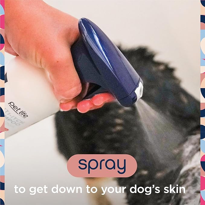 Pet Life Unlimited Dog Shampoo Itchy Skin Relief Foaming Spray, Itch Relief for Dogs - Plant-Based Honey Oat Blossom Scented Dog Itching Skin Relief Spray Shampoo - Made in USA - 16 Ounce (Pack of 2)