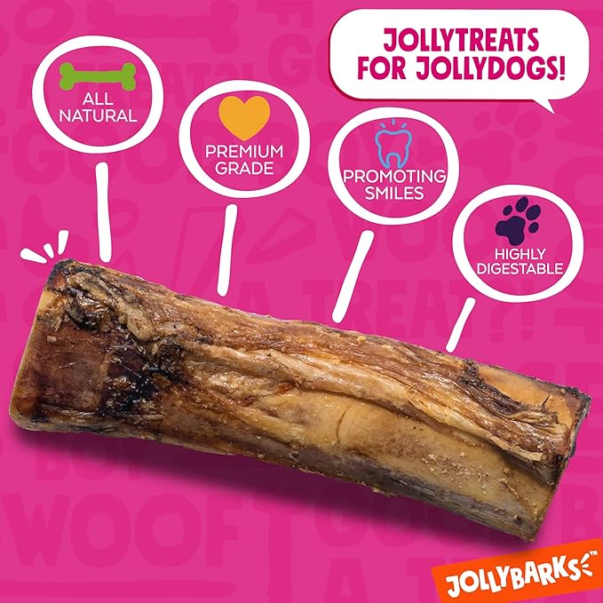 Marrow Bones for Dogs 6-Inch Premium Natural Single Ingredient Odor Free Large - Grass Fed, Non-GMO Long Lasting , Dog Bones for Medium Dogs (3-Pack)