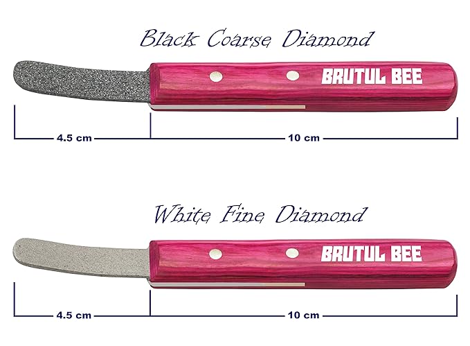 Brutul Bee Stripping Metal Stone Diamond Edged for Dogs, Cats & Pets with Wooden Handle (PINK)