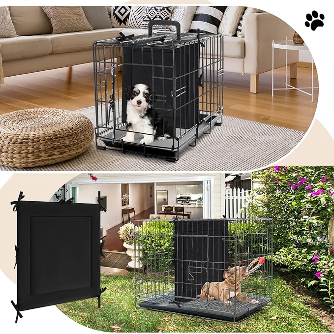 Thyle Dog Crate Divider Panel (Without Crate), Black Thick Dog Kennel Divider with Ties, Puppy Accessories for Puppy Training(28.5" H X 27" W for 42" Crate)