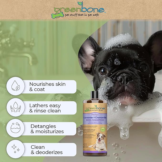Pet Spa Lavender & Chamomile Dog Shampoo - Calming, Soothing, Gentle Grooming Solution, 33 fl oz, Safe & Natural Formula