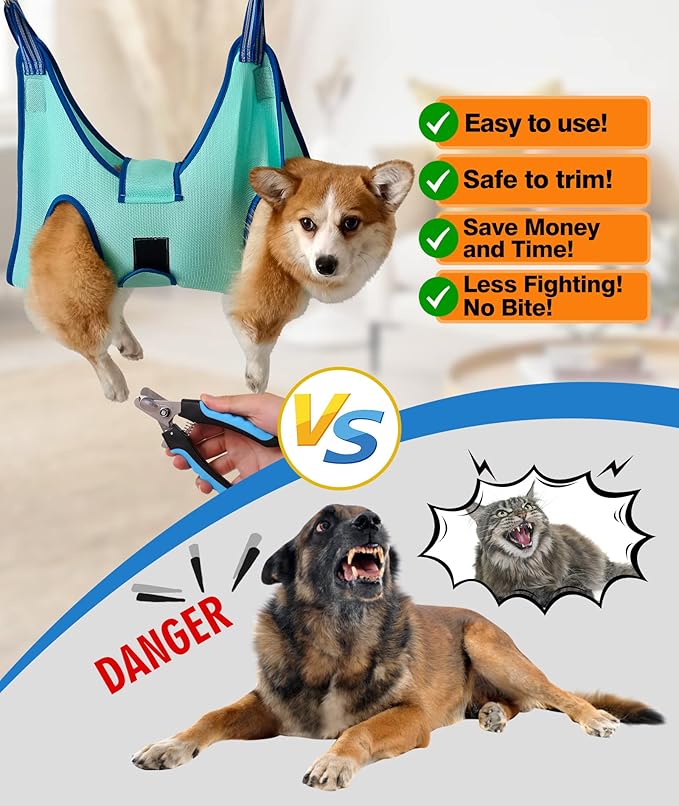 Dog Grooming Hammock Pet Grooming Hammock 2023 New Edition Medium Dog Hanging Harness Holder for Nail Clipping,Dog Nail Trimming Hammock,Dog Grooming Sling