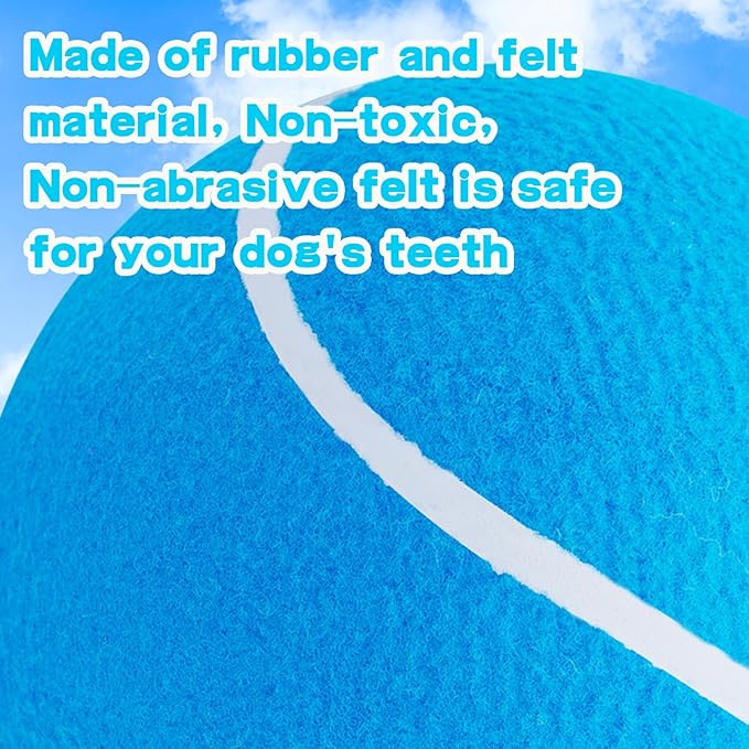 Large Dog Tennis Ball,9.5" Giant Doy Sport Ball Toy,Pet Birthday Gifts Interactive Dog Toys for Small Medium Large Dog (Sky Blue)