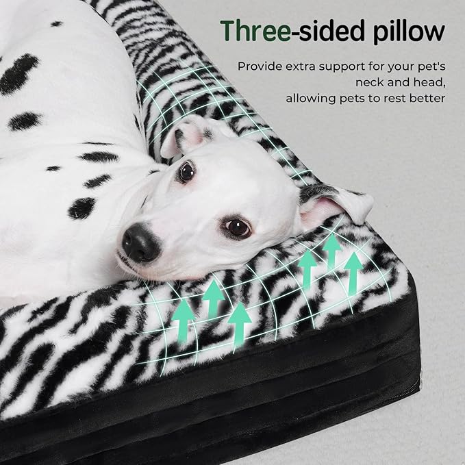 BALANCE Orthopedic Dog Bed, Egg Crate Foam Dog Couch for Pet Sleeping, Pet Sofa with Removable Washable Cover & Nonskid Bottom, Comfy Dog Bed for Extra Large Dog, Black