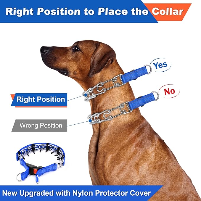 Supet Dog Training Collar for Small Medium Large Dogs with Quick Release Buckle, Adjustable No Pull Dog Collar with Nylon Cover