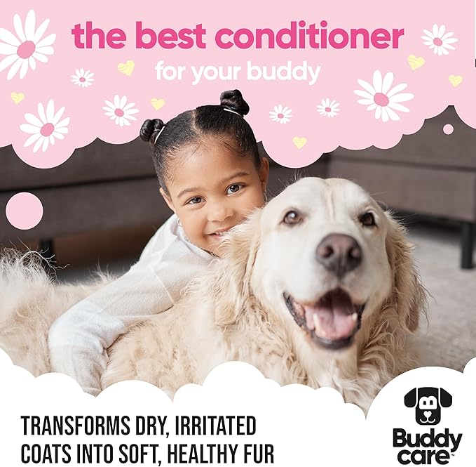 Baby Fresh Dog Conditioner (16.90oz) Made with Aloe Vera, Argan Oil & Pro Vitamin B5 to Detangle Matted Coats & Relieve Sensitive & Itchy Skin, Suitable for Puppies from 8 Weeks, Vegan