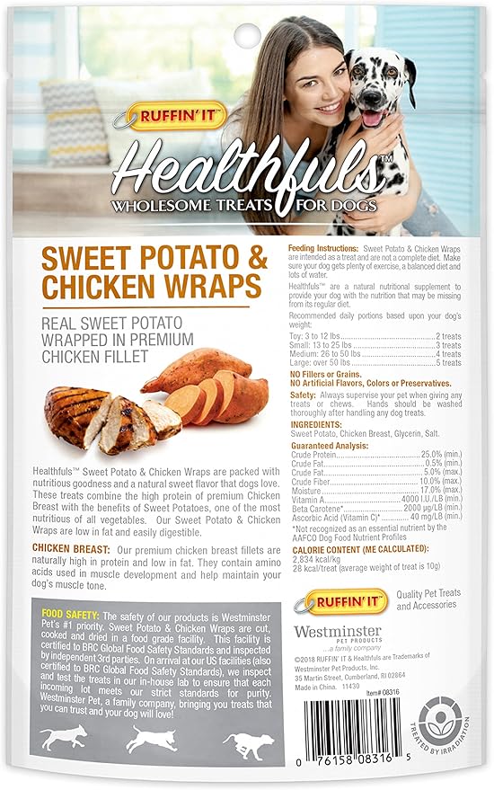 Chicken Wrapped Sweet Potato Dog Treats, 3.5oz