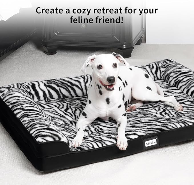 BALANCE Orthopedic Dog Bed, Egg Crate Foam Dog Couch for Pet Sleeping, Pet Sofa with Removable Washable Cover & Nonskid Bottom, Comfy Dog Bed for Small Dog, Black