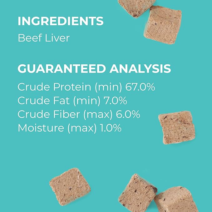 Pet Botanics 16 oz. Pouch Training Reward Freeze Dried, Beef Liver Flavor, with 825 Treats Per Bag, The Choice of Top Trainers
