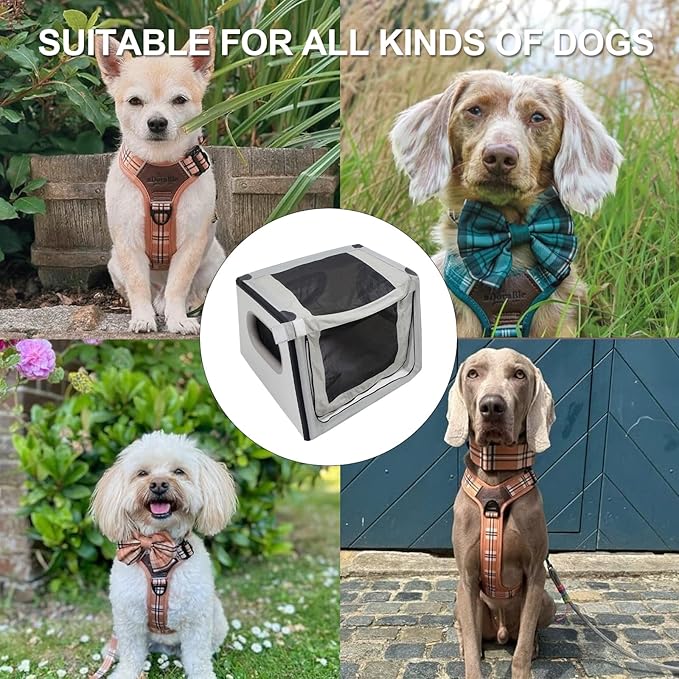 Collapsible Dog Crate - Portable Dog Travel Crate Kennel for Medium Dogs, Soft Sided Folding Dog Crates Indoor, Outdoor 31’’Lx35’’Wx25’’H