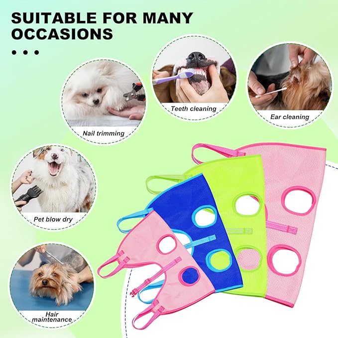 Dog Grooming Hammock for Dogs & Cats - Cat Hanger Sling Restraint Bag with Pet Nail Clipper Trimmer, Pet Grooming Harness for Nail Trimming/Clipping (Medium, Green)