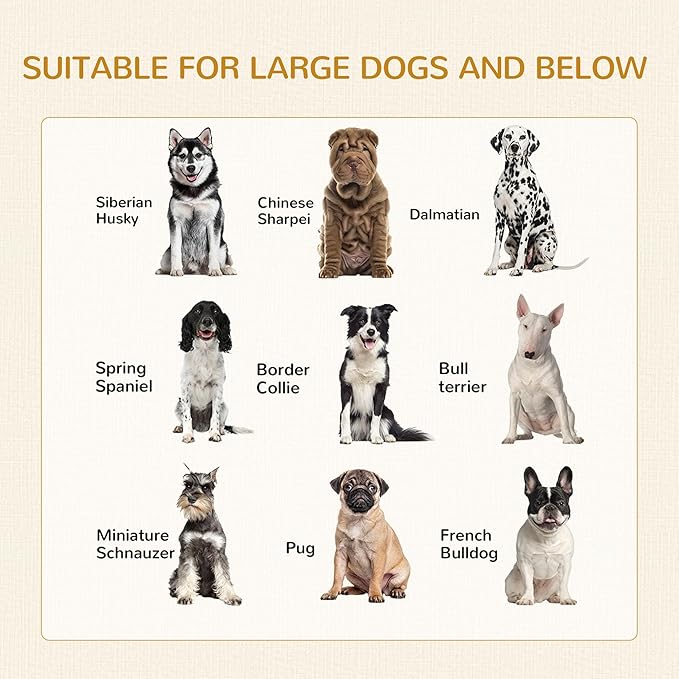 PawHut Dog Crate Furniture, 37" Dog Kennel Furniture with Water-Resistant Cushion, Double Doors for Large Dogs, Dog Crate End Table for Indoor Use, White