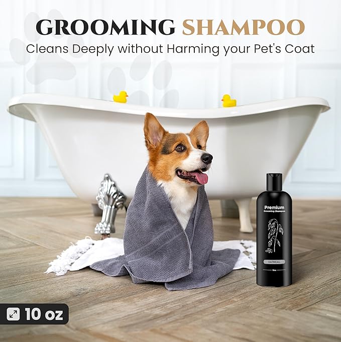 605Products - Natural Dog Shampoo for Itchy and Sensitive Skin, Puppy Shampoo and Odor Eliminator for Smelly Dogs and Puppies, Pet Shampoo and Deodorizer - Dog Bath Supplies (Oatmeal)