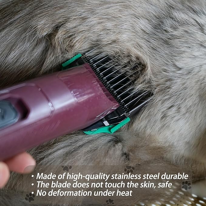 Black 10W/15W/30W Wide Clipper Blade & Dog Stainless Steel Wide Clipper Attachment Guard Comb Set for A5 Series | Snap-On/Off Design Combs,Only Fir for 10W/15W/30W Wide Blade (12-Piece)