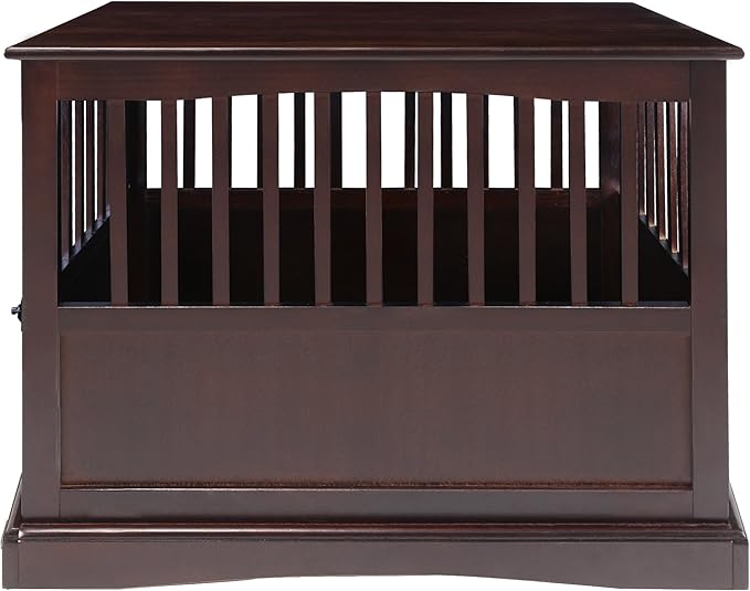 Casual Home Wooden Large Pet Crate, End Table, Espresso, 24 x 36.5 x 29.5 in