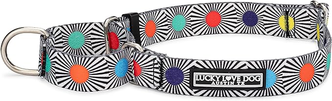 Lucky Love Dog, Adjustable Fun Style Martingale Collar for Dogs, Comfy & Bright Color, Premium No Slip Dog Collar - (Medium, SOCO Mart)