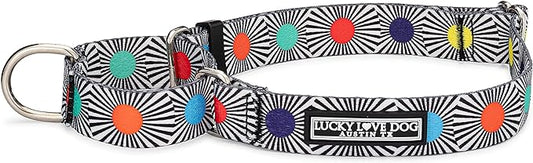 Lucky Love Dog, Adjustable Fun Style Martingale Collar for Dogs, Comfy & Bright Color, Premium No Slip Dog Collar - (Medium, SOCO Mart)
