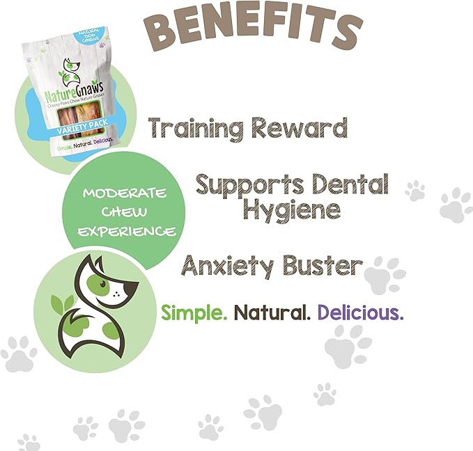 Nature Gnaws Variety Pack for Small Dogs (12 Count) - Bully Sticks, Beef Tendons and Tripe Twists for Dogs - Natural Long Lasting Beef Dog Chew Bones - Rawhide Free